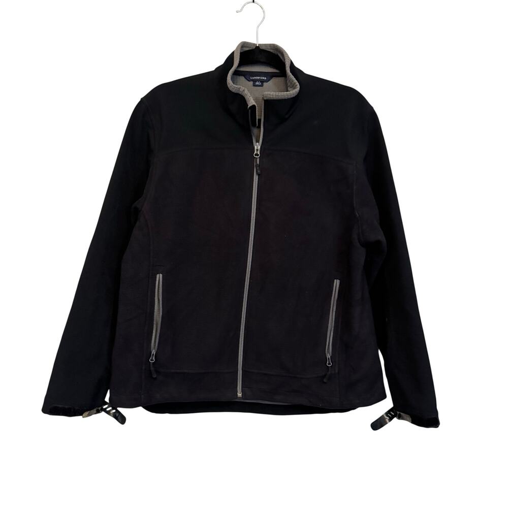 Lands End Windbreaker Jacket Black 14-16